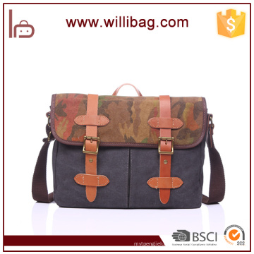 Bolso de hombro de Crossbody de los nuevos hombres de la vendimia Bolso de los hombres del camuflaje de la lona